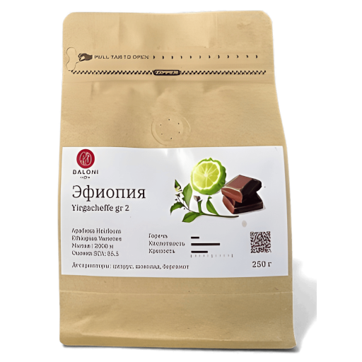 Daloni Кофе Эфиопия Yirgacheffe в зернах 1 кг