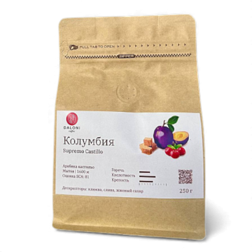 Daloni Кофе в зернах Колумбия Супремо 250 г