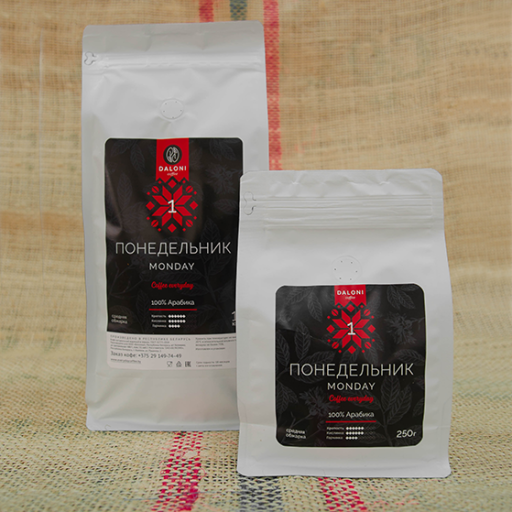 Смесь кофе жареного в зернах Понедельник (Monday) (1 кг)